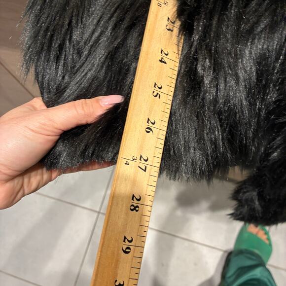 NWT Spirit Hoods Black Faux Fur Coat Black Wolf Sz XS - Picture 9 of 10